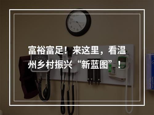 富裕富足！来这里，看温州乡村振兴“新蓝图”！