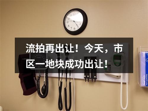 流拍再出让！今天，市区一地块成功出让！