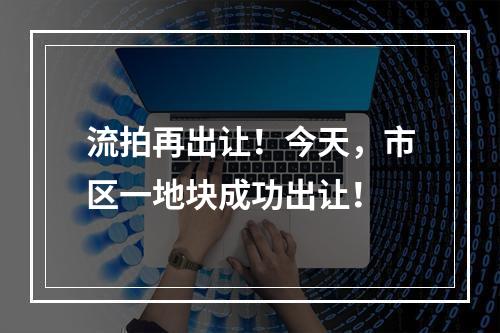 流拍再出让！今天，市区一地块成功出让！
