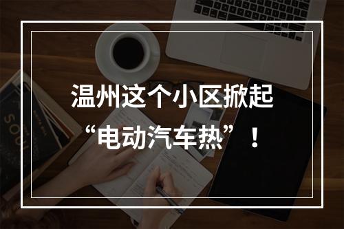 温州这个小区掀起“电动汽车热”！