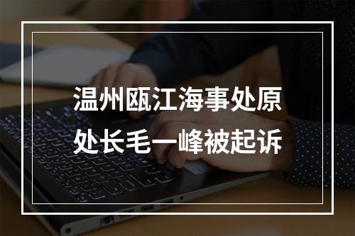 温州瓯江海事处原处长毛一峰被起诉