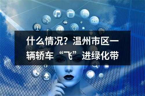 什么情况？温州市区一辆轿车“飞”进绿化带