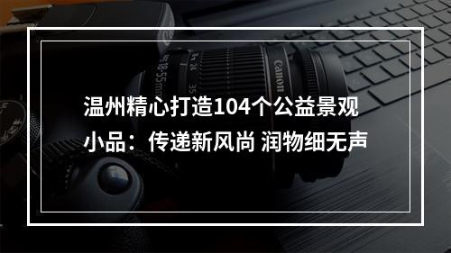 温州精心打造104个公益景观小品：传递新风尚 润物细无声