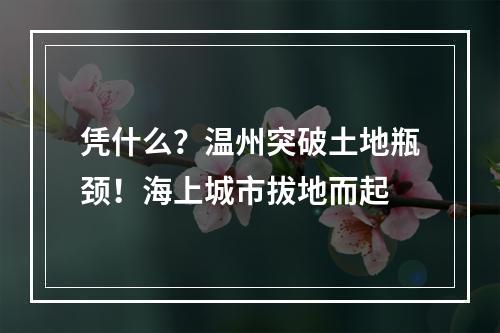 凭什么？温州突破土地瓶颈！海上城市拔地而起