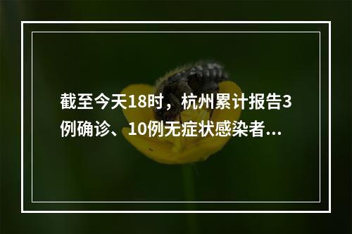 截至今天18时，杭州累计报告3例确诊、10例无症状感染者；杭州卫健委：尽可 ...