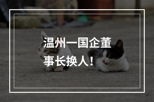温州一国企董事长换人！