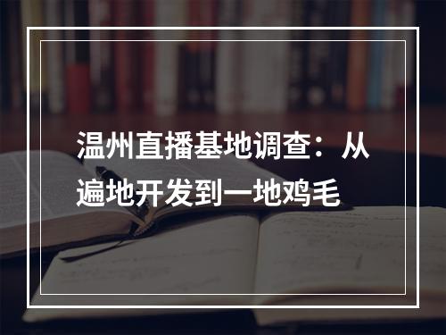 温州直播基地调查：从遍地开发到一地鸡毛