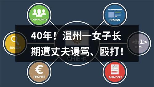 40年！温州一女子长期遭丈夫谩骂、殴打！