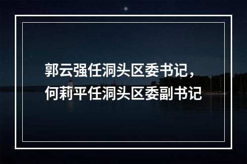 郭云强任洞头区委书记，何莉平任洞头区委副书记