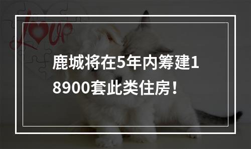 鹿城将在5年内筹建18900套此类住房！