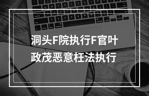 洞头F院执行F官叶政茂恶意枉法执行