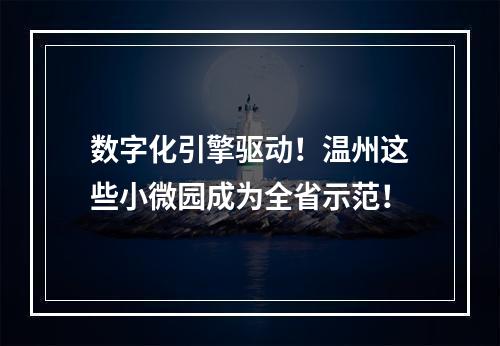 数字化引擎驱动！温州这些小微园成为全省示范！