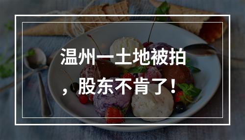 温州一土地被拍，股东不肯了！