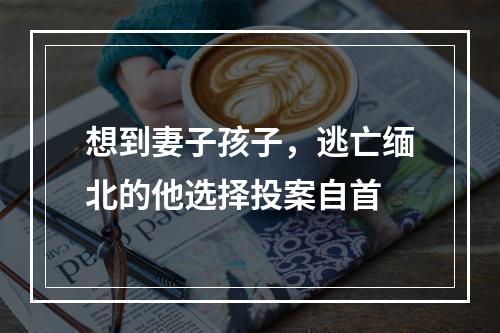 想到妻子孩子，逃亡缅北的他选择投案自首