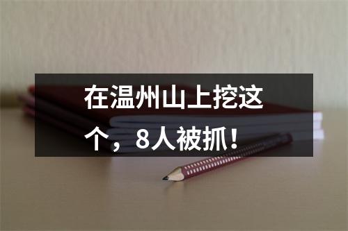 在温州山上挖这个，8人被抓！