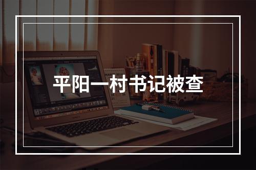 平阳一村书记被查