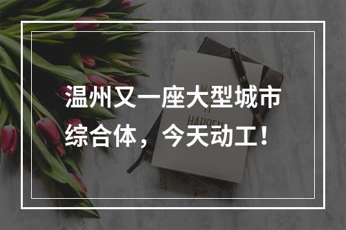 温州又一座大型城市综合体，今天动工！