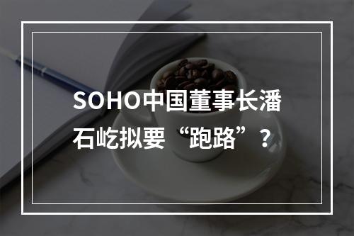 SOHO中国董事长潘石屹拟要“跑路”？