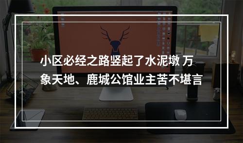 小区必经之路竖起了水泥墩 万象天地、鹿城公馆业主苦不堪言