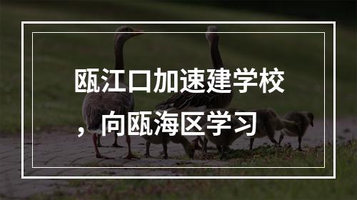 瓯江口加速建学校，向瓯海区学习