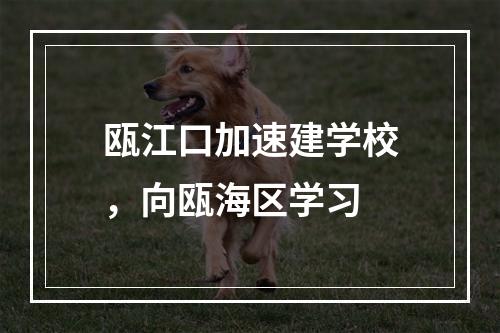 瓯江口加速建学校，向瓯海区学习