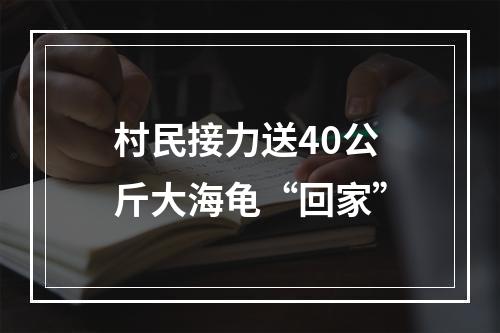 村民接力送40公斤大海龟“回家”