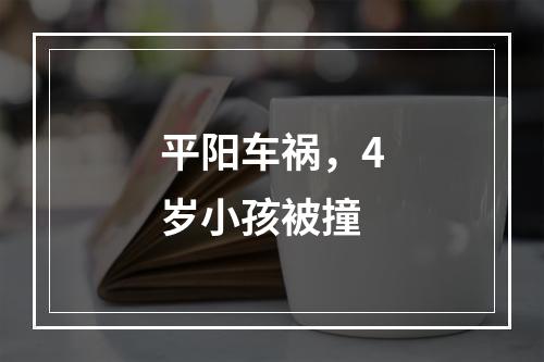 平阳车祸，4岁小孩被撞