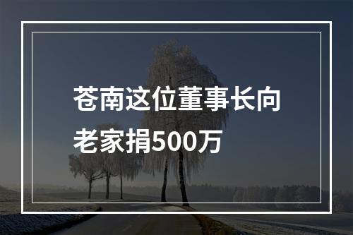 苍南这位董事长向老家捐500万