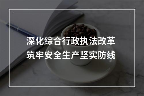 深化综合行政执法改革 筑牢安全生产坚实防线