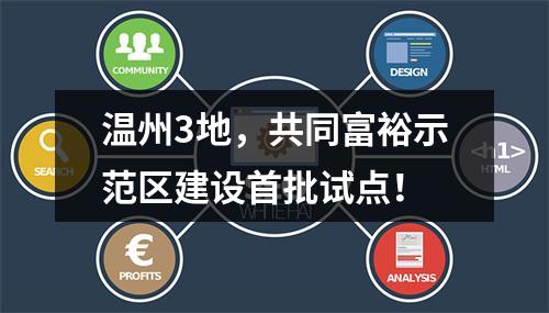 温州3地，共同富裕示范区建设首批试点！