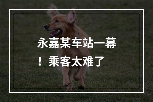 永嘉某车站一幕！乘客太难了