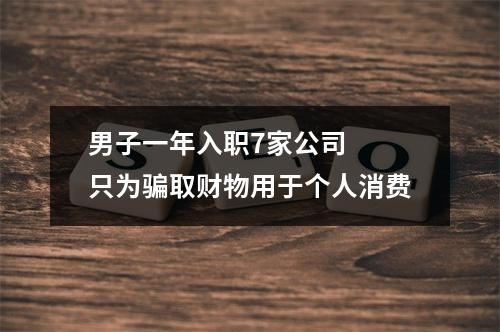 男子一年入职7家公司  只为骗取财物用于个人消费