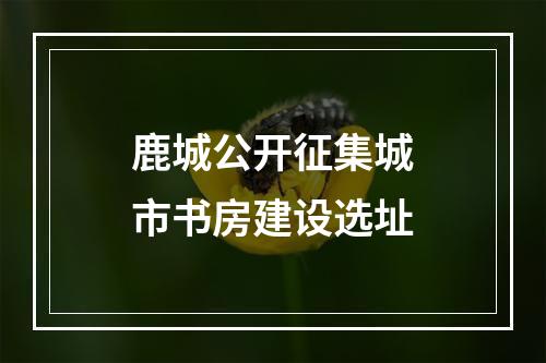 鹿城公开征集城市书房建设选址