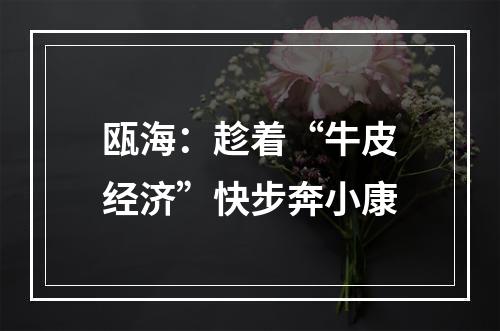 瓯海：趁着“牛皮经济”快步奔小康