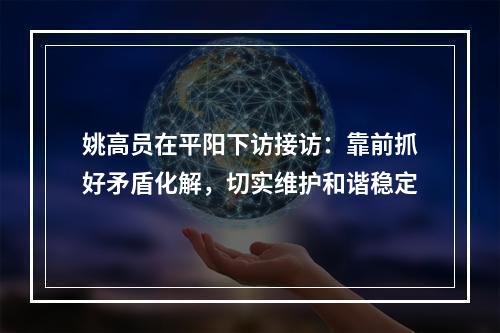 姚高员在平阳下访接访：靠前抓好矛盾化解，切实维护和谐稳定