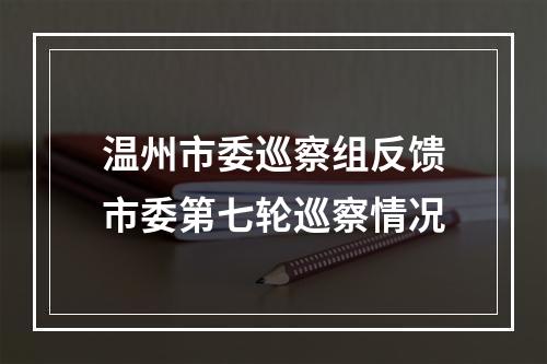 温州市委巡察组反馈市委第七轮巡察情况