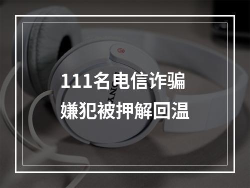 111名电信诈骗嫌犯被押解回温