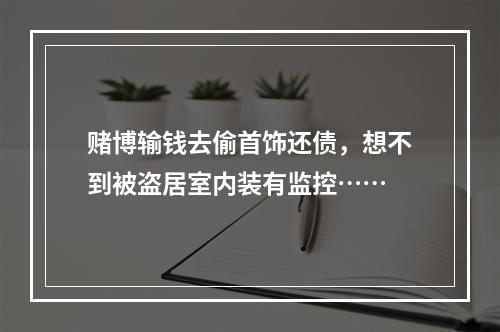赌博输钱去偷首饰还债，想不到被盗居室内装有监控……