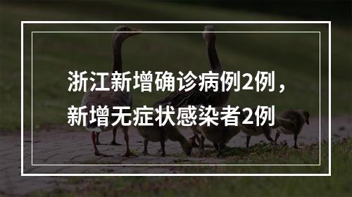 浙江新增确诊病例2例，新增无症状感染者2例