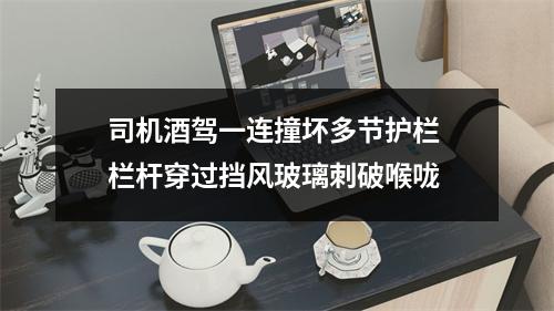 司机酒驾一连撞坏多节护栏 栏杆穿过挡风玻璃刺破喉咙