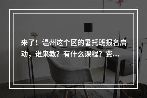 来了！温州这个区的暑托班报名启动，谁来教？有什么课程？费用多少？有答案了！