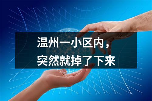 温州一小区内，突然就掉了下来