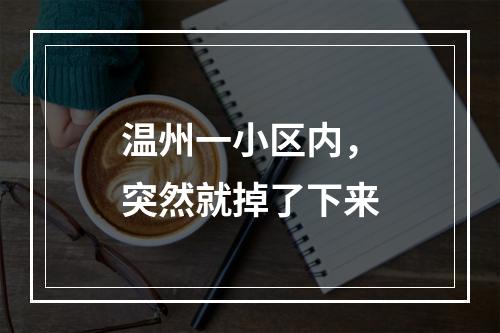 温州一小区内，突然就掉了下来