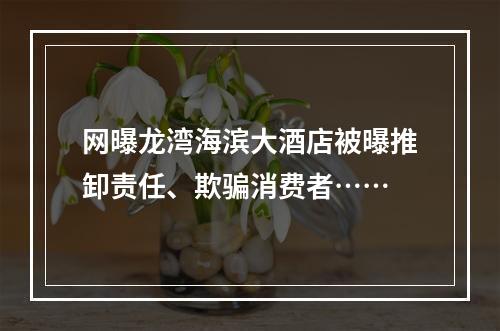 网曝龙湾海滨大酒店被曝推卸责任、欺骗消费者……