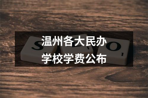 温州各大民办学校学费公布