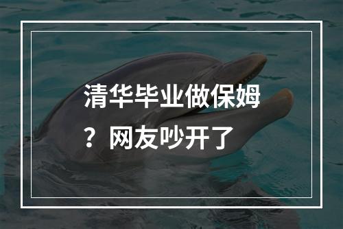 清华毕业做保姆？网友吵开了