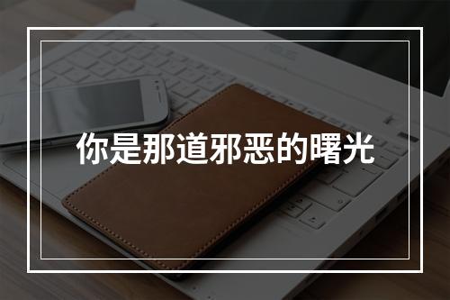 你是那道邪恶的曙光