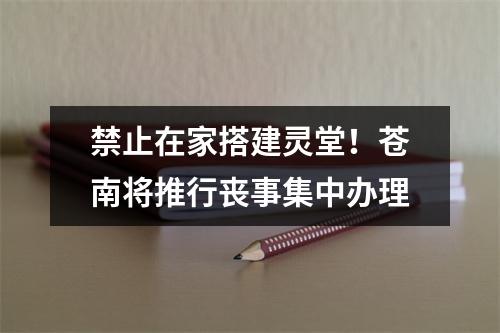 禁止在家搭建灵堂！苍南将推行丧事集中办理
