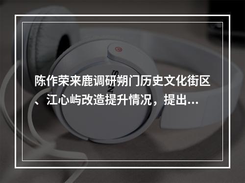 陈作荣来鹿调研朔门历史文化街区、江心屿改造提升情况，提出这些要求…