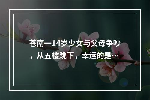 苍南一14岁少女与父母争吵，从五楼跳下，幸运的是…